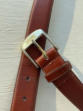 Vintage YSL Belt Tom Ford Era Saddle Leather Made France 40” Unisex
